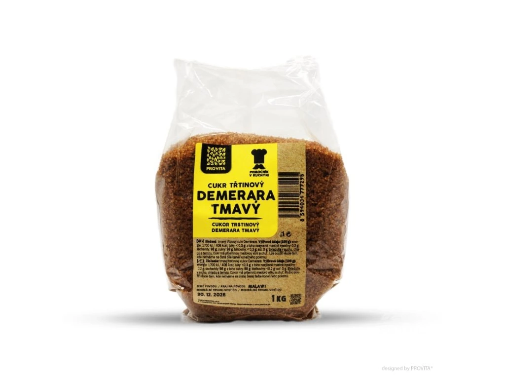 Cukr třtinový tmavý Demerara 1 kg PROVITA
