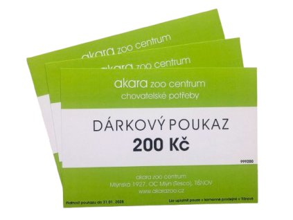 Dárková poukázka do prodejny Akara zoo centrum