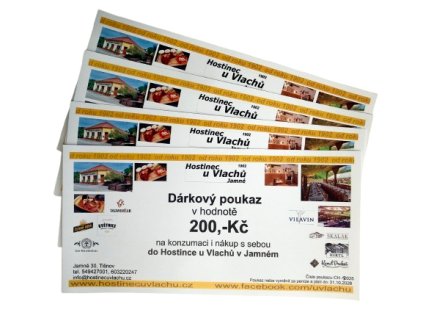 Dárková poukázka do Hostince U Vlachů v Jamném