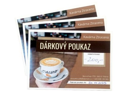 Dárková poukázka do Kavárny Ztraceno