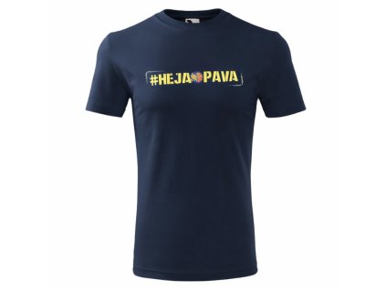 Modré triko s nápisem HEJA OPAVA