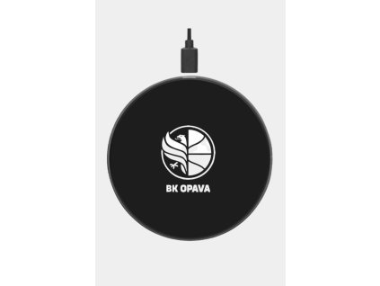 Černá bezdrátová nabíječka na mobil BK OPAVA