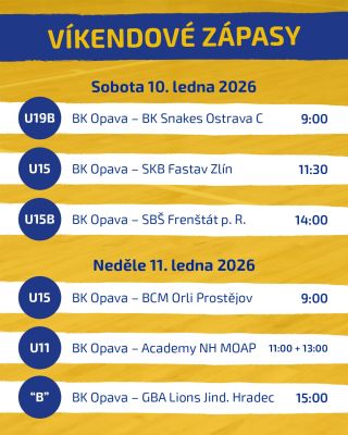 Víkend ve znamení basketbalu! 🏀 Kromě dnešního sobotního utkání A-týmu se můžete těšit také na bohatý program...