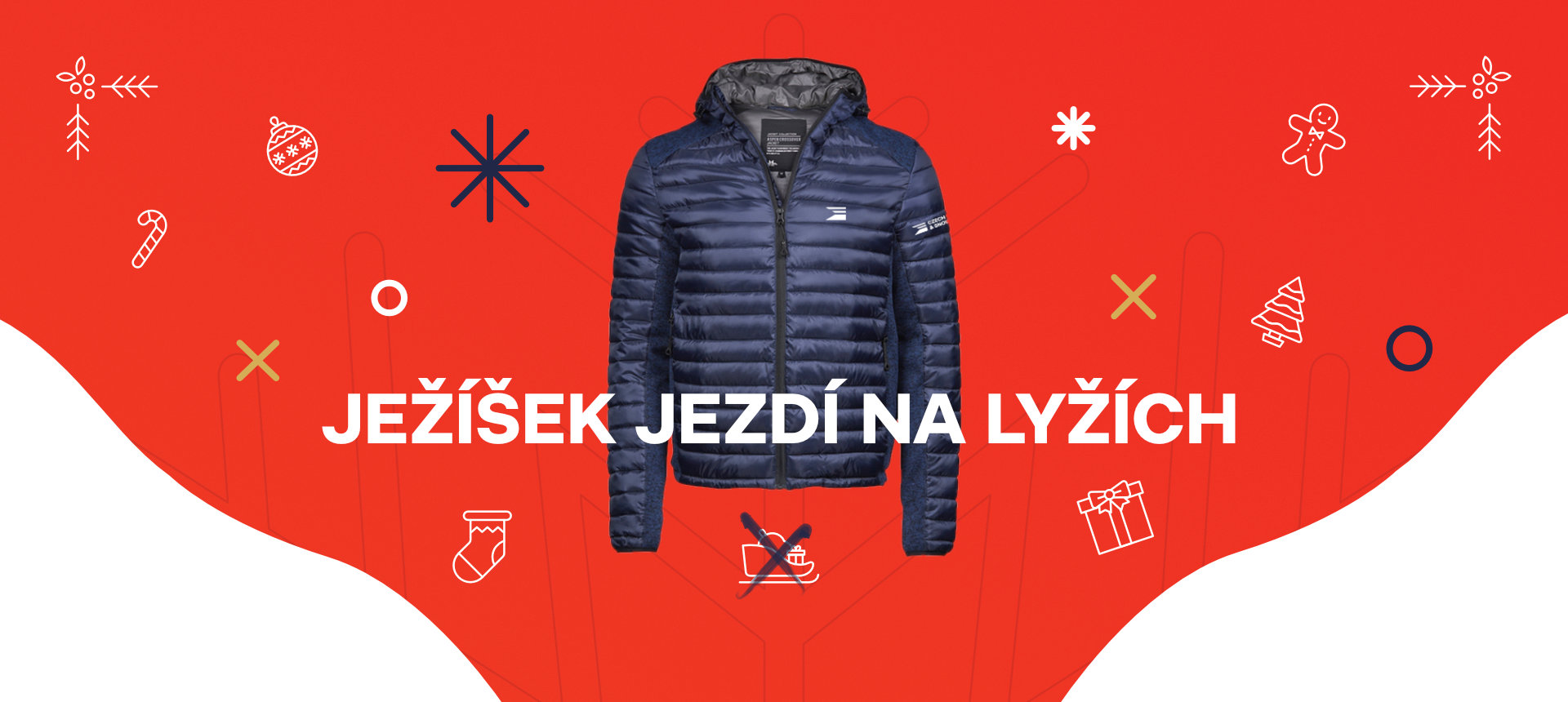 Vánoční grafika_Ježíšek jezdí na lyžích