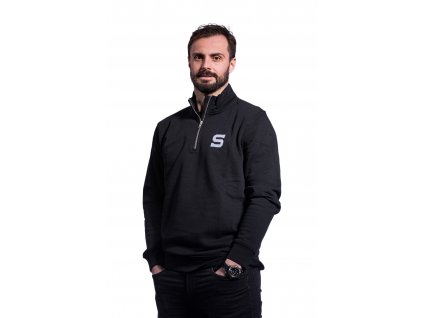 Mikina černá s bílou výšivkou