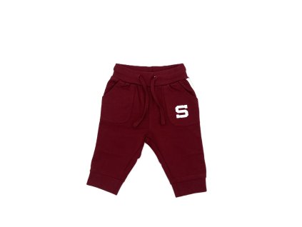 Baby tepláky HCS logo S rudobílé