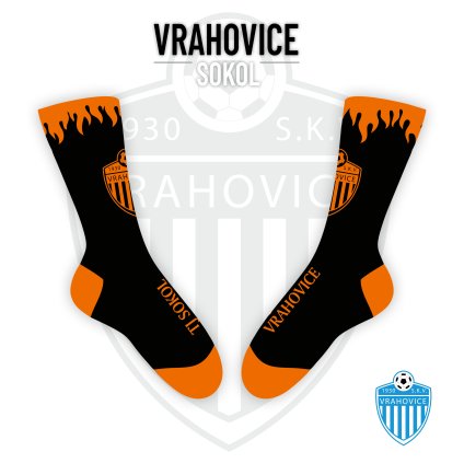 ponozky black orange (002)