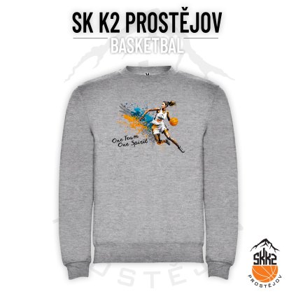 mikina bezkapuce grey