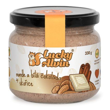 Mandle a bílá čokoláda + skořice