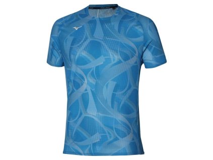 Pánské sportovní tričko Mizuno Paris Dryaeroflow Tee / Parisian Blue (Velikost L)