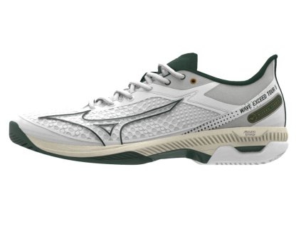 Unisex tenisová obuv mizuno WAVE EXCEED TOUR 5AC/White/Pineneedle/Papyrus (Velikost 40.5/7.0)