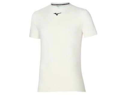Pánské sportovní tričko Mizuno Frontier Shadow Graphic Tee(M) / White / NeoMint (Velikost S)