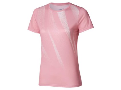 Dámské sportovní tričko Mizuno Core Graphic tee(W) / Bleached Mauve (Velikost L)