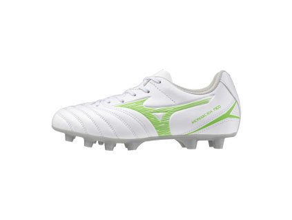 Chlapecké fotbalové kopačky Mizuno MONARCIDA NEO III SELECT Jr(C) / White/Neon Green (Velikost 32.5/1.0)