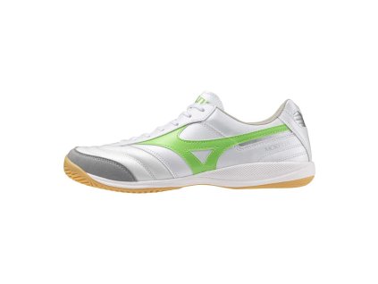 Pánská futsalová obuv Mizuno MORELIA SALA ELITE IN / White/Neon Green/Galaxy Silver (Velikost 40.0/6.5)