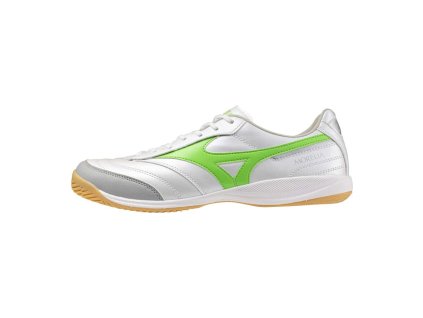 Pánská fotbalová obuv Mizuno MORELIA SALA PRO IN / White/Neon Green/Galaxy Silver (Velikost 39.0/6.0)