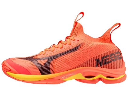 Unisex halová obuv Mizuno WAVE LIGHTNING NEO2 / NeonFlame/Black/Bolt 2 (Velikost 36.5/4.0)