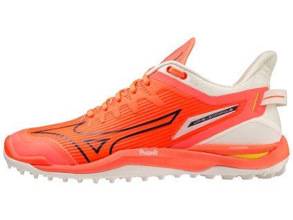 Unisex hokejová obuv Mizuno WAVE LEOPARDUS / NFlame/Black/Bolt2(Neon) (Velikost 36.5/4.0)