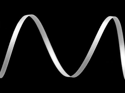 Atlasová stuha oboulící šíře 3 mm (Balení 20 m, Varianta 100 bílá)