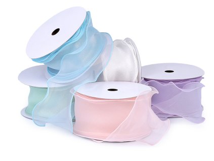 Organzová stuha s perleťovým leskem šíře 80 mm (Balení 13.5 m, Varianta 1 bílá perleť)