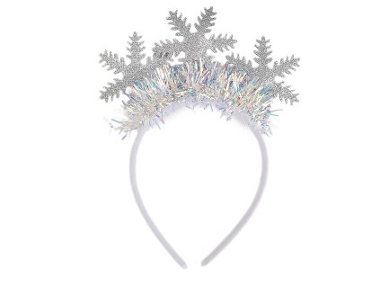 Čelenka do vlasů vločky, vánoční / párty (Balení 1 ks, Varianta 1 stříbrná)