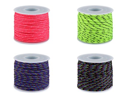 Padáková / oděvní šňůra Ø2,5 mm (Balení 25 m, Varianta 1 růžová neon)