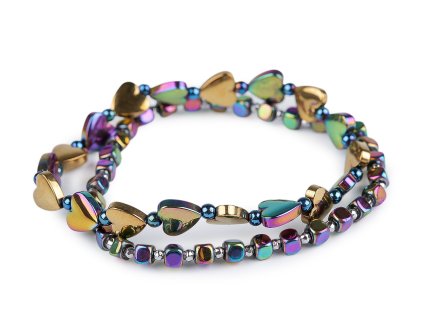 Pružné náramky z hematitu sada 2 ks (Balení 1 sada, Varianta 1 mix)