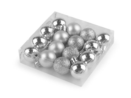 Vánoční baňky Ø30 mm (Balení 1 krab., Varianta 1 stříbrná)