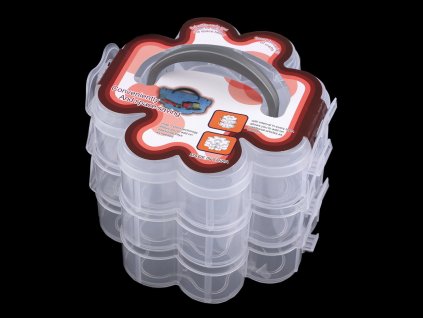 Plastový box / kufřík rozkládací 3 patra (Balení 1 ks, Varianta transparent)