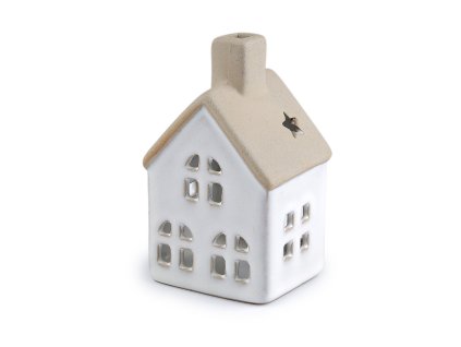 Keramická chaloupka / domeček na svíčku (Balení 1 ks, Varianta bílá)