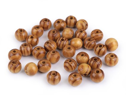 Dřevěné korálky Strip Ø10 mm (Balení 10 g, Varianta 3 borovice tmavá)