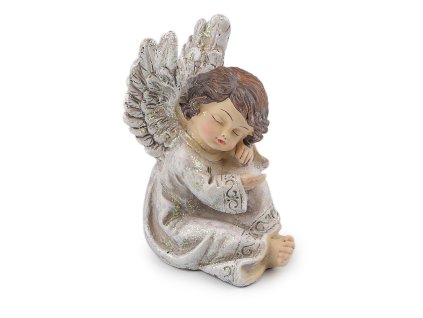 Dekorace anděl (Balení 1 ks, Varianta béžovobílá zlatá)