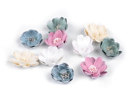 Textilní květ k nalepení Ø5 cm (Balení 2 ks)