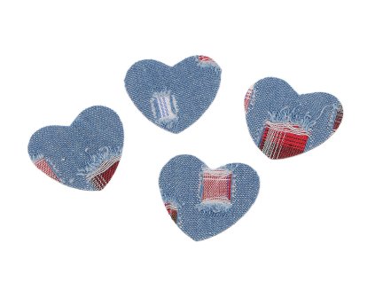 Nažehlovačka srdce jeans (Balení 10 ks, Varianta 1 modrá světlá)