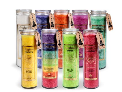 Vonná čakrová svíčka ve skle velká 320 g (Balení 1 ks)