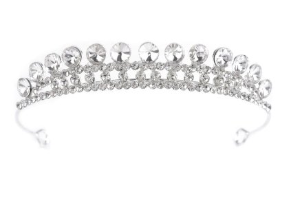 Štrasová čelenka / korunka do vlasů s očky (Balení 1 ks, Varianta crystal stříbrná)