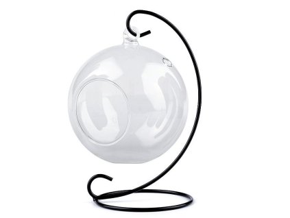 Kovový stojan na aerárium / baňky výška 22 cm (Balení 1 ks, Varianta černá)