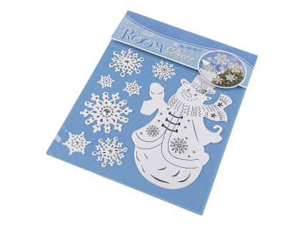 Vánoční samolepky plastické 3D (Balení 1 karta, Varianta 1 bílá sněhulák)