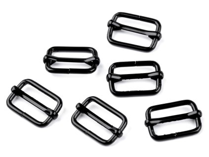 Posunovač na popruhy šíře 20 mm (Balení 10 ks, Varianta 2 černý lak)