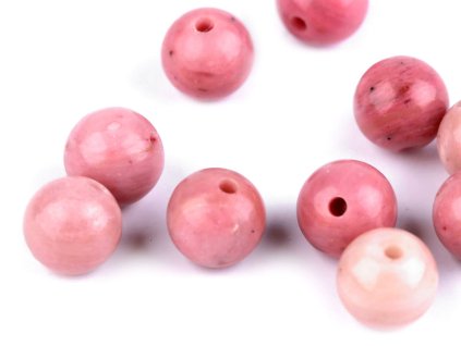 Rodonit, minerální korálky Ø6 mm (Balení 10 ks, Varianta růžová)
