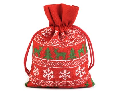 Vánoční dárkový pytlík 10x15 cm (Balení 1 ks, Varianta 1 červená)