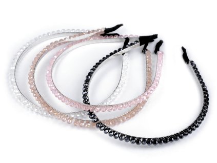 Čelenka do vlasů s broušenými korálky (Balení 1 ks, Varianta 2 béžová světlá)