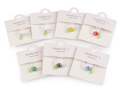 Prsten pružný z broušených korálků s AB efektem (Balení 1 ks, Varianta 1 bílá)