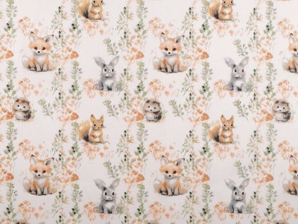 Bavlněná látka / plátno zvířátka (Balení 1 m, Varianta 959 bílá)