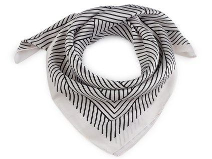 Saténový šátek 65x65 cm (Balení 1 ks, Varianta 1 bílá černá)