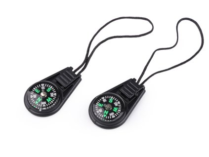 Přívěsek na batoh / klíče s kompasem (Balení 1 ks, Varianta černá)