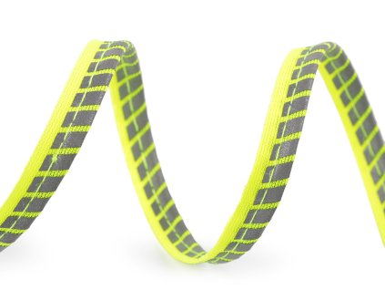 Reflexní polyesterová paspulka / kédr šíře 10 mm (Balení 1 m, Varianta žlutá reflexní šedá)