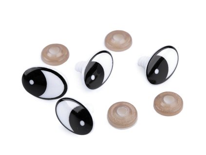 Oči s pojistkou 16x21 mm (Balení 4 sada, Varianta černá)