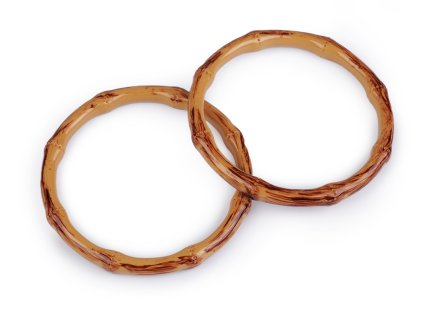Plastová ucha na tašky imitace bambusu Ø12,5 cm (Balení 1 ks, Varianta přírodní)