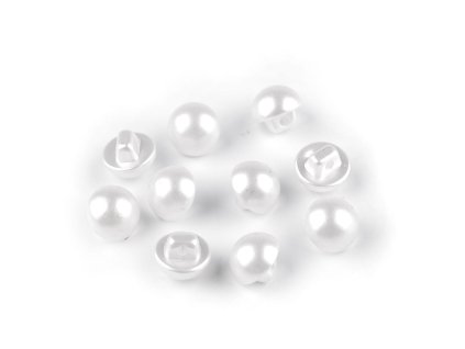 Knoflík perla velikost 16", 18" (Balení 10 ks, Varianta 1 (Ø10 mm) bílá perleť)
